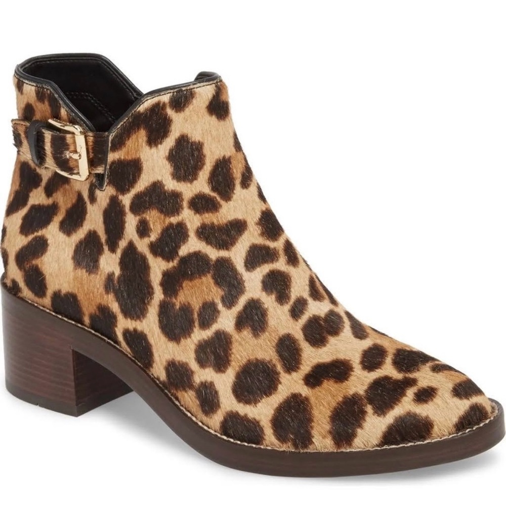 Cole Haan Leopard Ankle Boot Harrington Grand Buckle